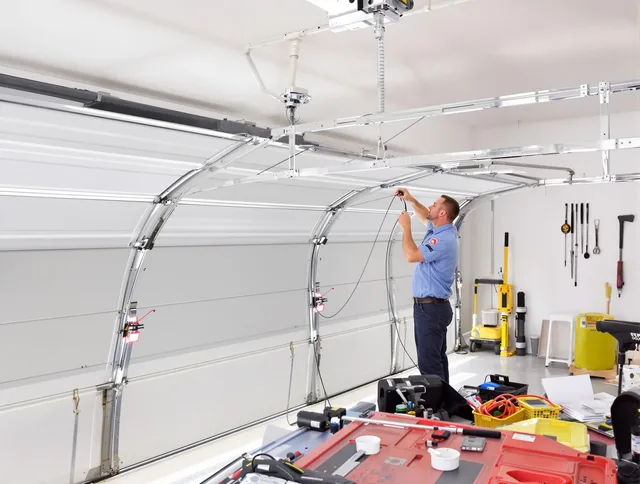 Garage door cable repair service by Plainfield Garage Door Repair in Plainfield
