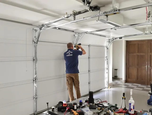 Plainfield Garage Door Repair certified technician performing precision garage door repair in Plainfield
