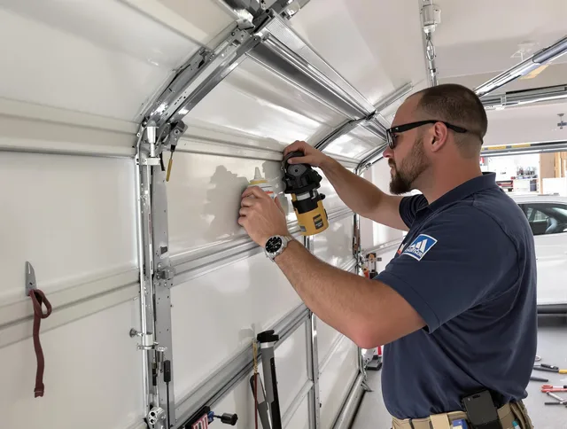 Plainfield Garage Door Repair technician quieting a noisy garage door in Plainfield